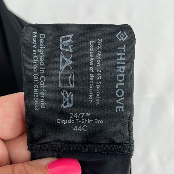 Third Love 24/7 Black Classic T Shirt Bra Size 44C - Picture 4 of 6